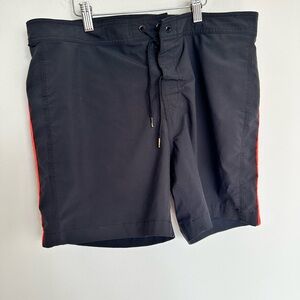 Sundek Gray Swim Shorts with Orange Accents